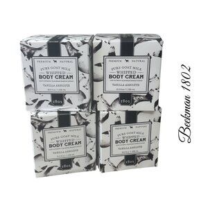 NIB Lot of 4 Beekman 1802 Vanilla Absolute Pure Goat Milk Whipped Body Cream